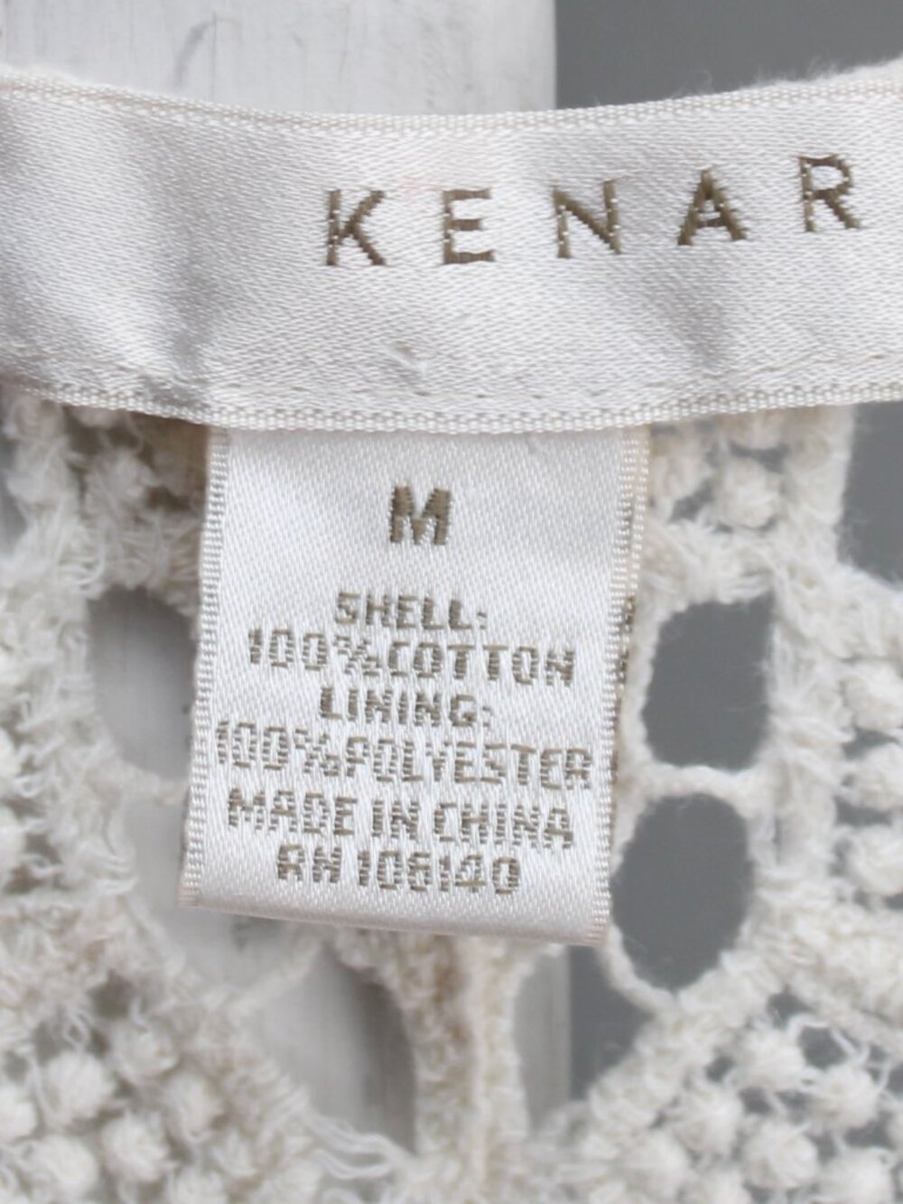 Kenar Cream Color Open Crochet Knit Tank Top Boho Festival Cottage Size Medium - Picture 4 of 5